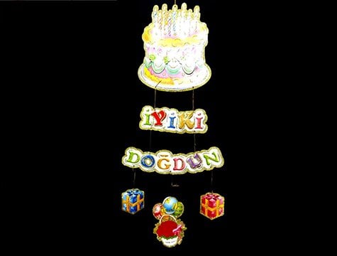 İyiki Doğdun Yazılı Pasta Doğum Günü Süsü