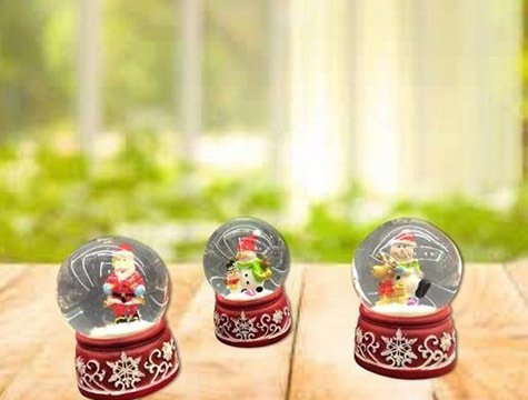 Noel Baba ve Kardan Adam Cam Kar Küresi