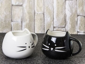 Kedi Tasarımlı Seramik Kupa Bardak