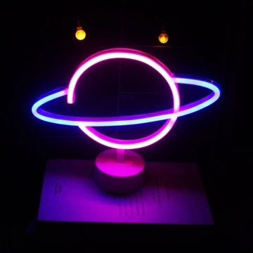 Dekoratif Satürn Neon Gece Lambası
