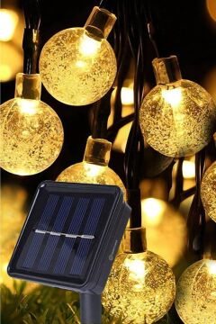 Solar Güneş Enerjili Sarı 50 Led Top (9 Mt)