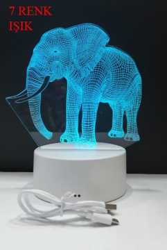 3D Fil Tasarımlı 7 Renk Değiştiren Gece Lambası