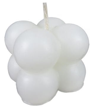 Dekoratif Mini Bubble Beyaz Mum (25 Adet)