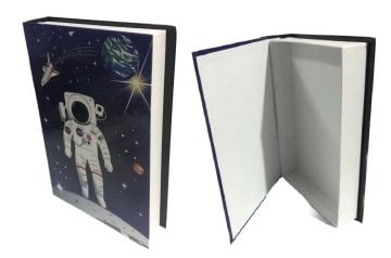 Astronot Baskılı Kitap Tasarımlı Hediye Kutusu