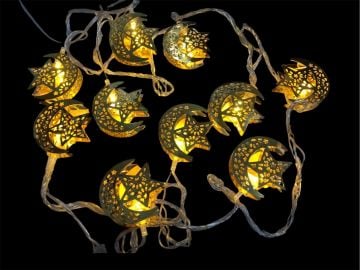 10'lu Ay Yıldız Şerit Led Işık Dekoratif Ramazan Süsü (2 mt)