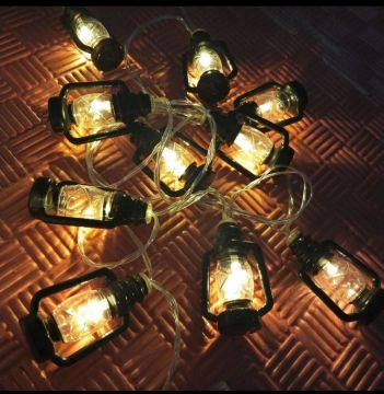 8 Fonksiyon 20'li  Gaz Lambası Şerit Led Işık Dekoratif Ramazan Süsü (5 mt)
