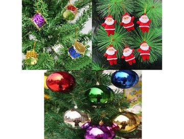 Yılbaşı Çam Ağacı Süsleri (Noel Baba Davul Çan Top Kutu)