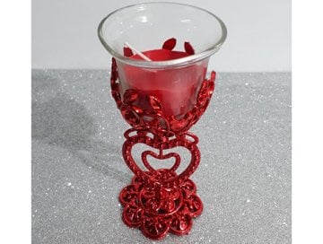 Dekoratif Kırmızı Tealight Mumluk