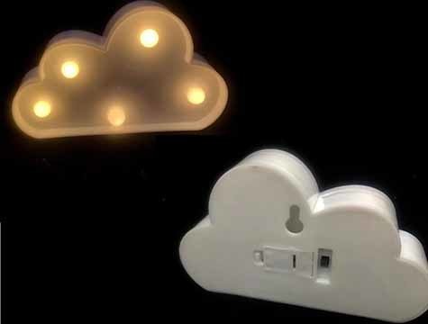 Dekoratif Mini Bulut Tasarımlı Led Işıklı Gece Lambası