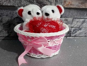 Sevgiliye Romantik Love Ayıcık Sepeti