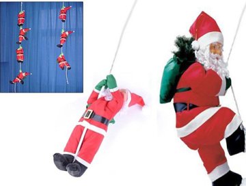 İpe Tırmanan 3 lü Noel Baba Süsü