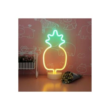Dekoratif Ananas Şeklinde Led Neon Işıklı Gece Lambası
