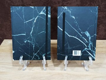 Siyah Mermer Desenli Kapaklı Defter