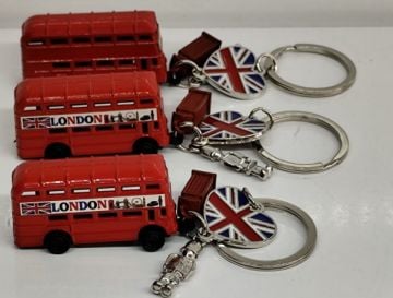 London Otobüs Tasarımlı Anahtarlık Çanta Süsü (12 Adet)
