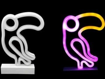 Dekoratif Papağan Şeklinde Neon Işıklı Masa Gece Lambası