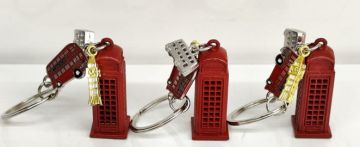 Telefon Kulubesi Tasarımlı Anahtarlık Çanta Süsü (12 Adet)