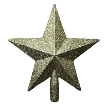 Yılbaşı Çam Ağacı Süsü Gold Simli Yıldız (20cm)