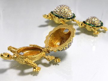 Dekoratif Swarovski 3’lü Kaplumbağa Kırmızı