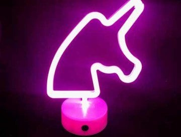 Dekoratif Led Neon Işıklı Boynuzlu At Gece Lambası