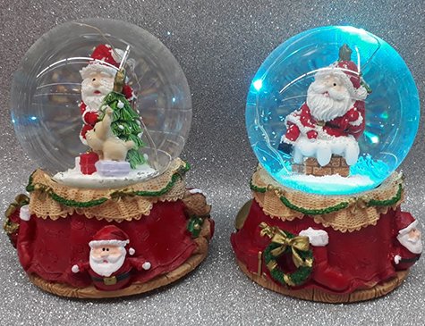 Noel Baba Tasarım Led Işıklı Müzikli Cam Kar Küresi