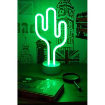Kaktüs Tasarımlı Neon Işıklı Dekoratif Gece Lambası