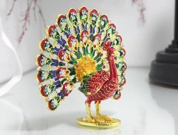 Dekoratif Swarovski Tavuzkuşu Kırmızı