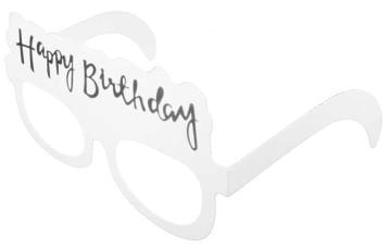 Happy Birthday Doğum Günü Varak Gözlük Gümüş (8 Adet)