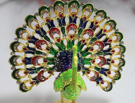 Dekoratif Swarovski Tavuzkuşu Yeşil