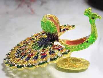 Dekoratif Swarovski Tavuzkuşu Yeşil