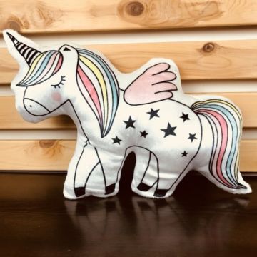 Sevimli Peluş Unicorn Tasarımlı Yastık (30 cm)