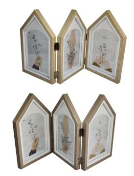 Dekoratif 3'Lü Ahşap Fotoğraf Çerçevesi (4''x 6'')