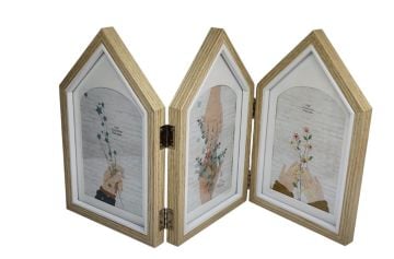 Dekoratif 3'Lü Ahşap Fotoğraf Çerçevesi (4''x 6'')