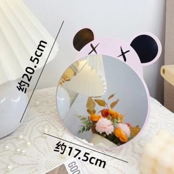 Ayaklı Masa Üstü Ayıcık Tasarımlı Makyaj Aynası (20.5 cm x 17.5 cm)