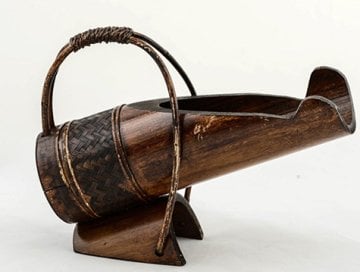 El Yapımı Hasırlı Bambu Şaraplık