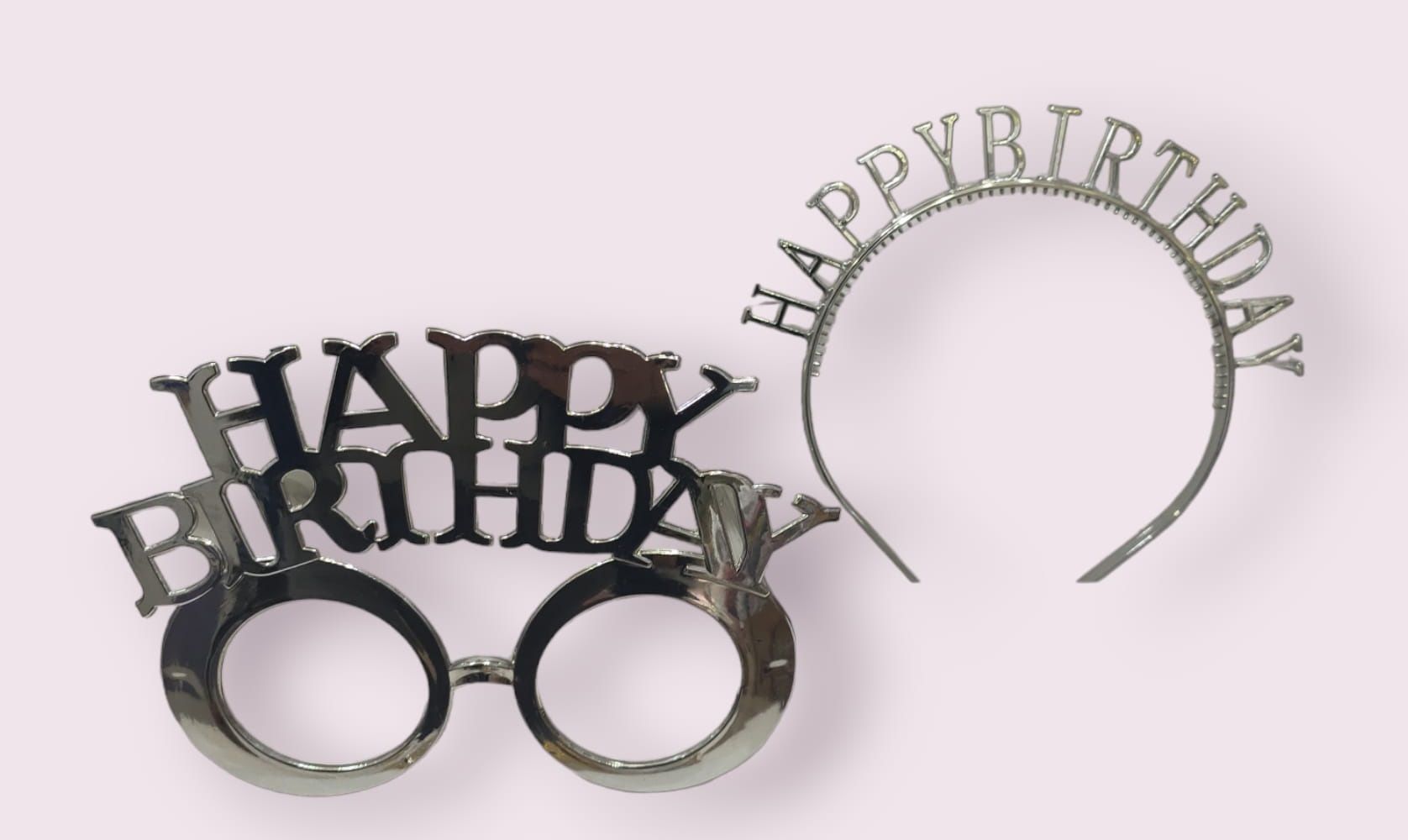 Happy Birthday Doğum Günü Taç ve Gözlük (Gümüş)