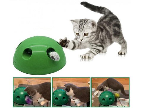 Sesli Hareketli Dönen Kedi Fare Yakalama Oyuncağı