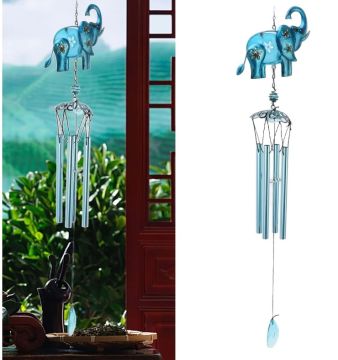 Fil Tasarım Dekoratif Rüzgar Çanı Metal ve Cam Malzeme (72 cm)