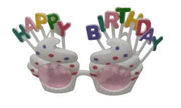 Happy Birthday Cupcake Parti Gözlüğü (12 Adet)