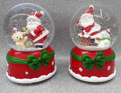 Işıklı Noel Baba Cam Kar Küresi Müzik Kutusu