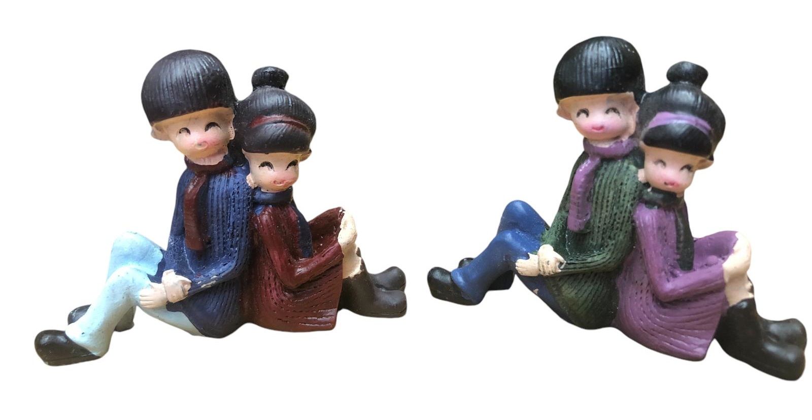 Minyatür Polyester Sırt Sırta Sevgili Teraryum Biblosu (5.5 cm)