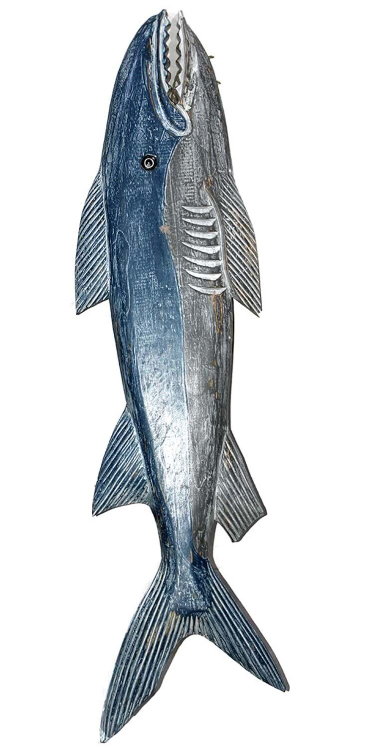 Ahşap Balık Tasarımlı Askılı Kapı Duvar Süsü (100 cm)