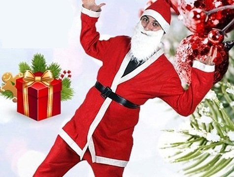 Yetişkin Noel Baba Kostümü (5 Parça)