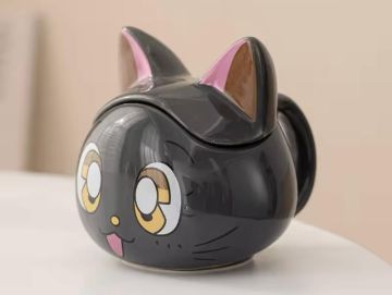 Kedi Şeklinde 3D Kapaklı Kupa Bardak