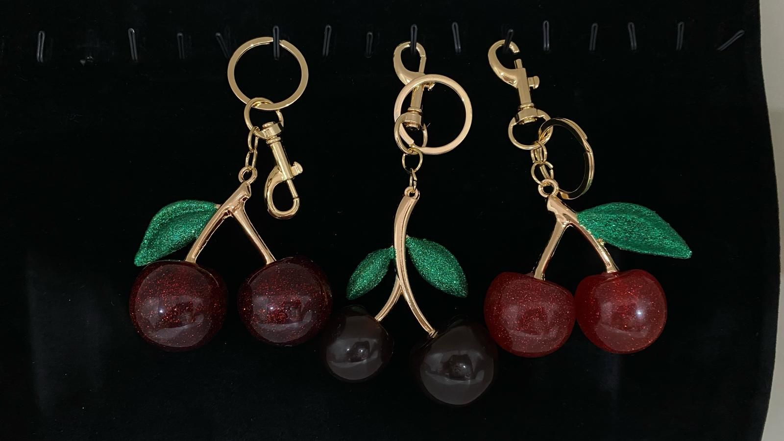 Kiraz Cherry Tasarımlı Anahtarlık Çanta Süsü (12 Adet)