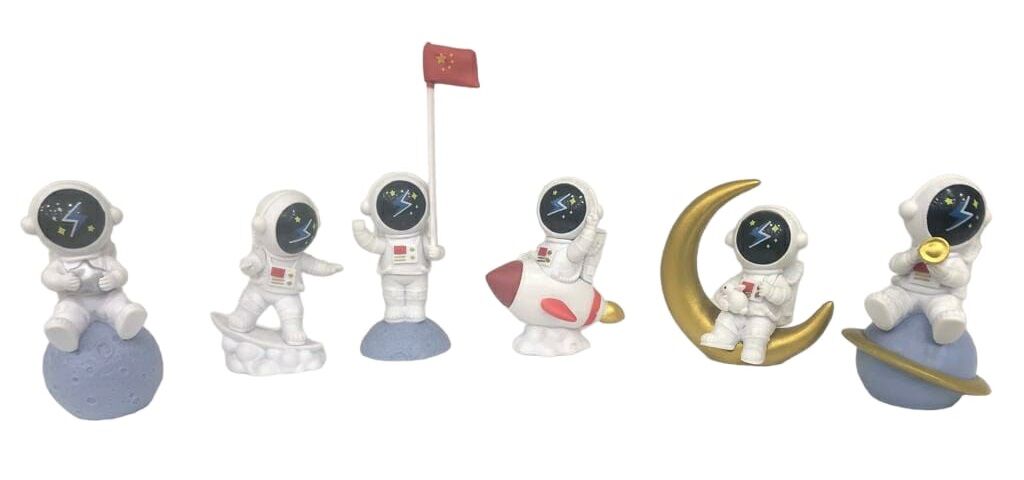Mini Astronot Tasarımlı Biblo (6 Adet)