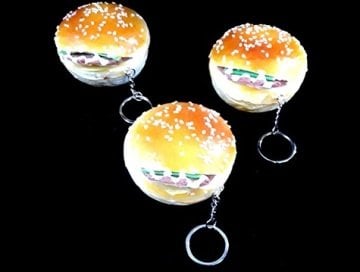 Squishy Hamburger Yumuşak  Sıkılabilir Stres Anahtarlık