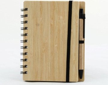 Tükenmez Kalemli Ahşap Düz Telli Defter