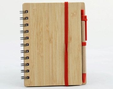 Tükenmez Kalemli Düz Telli Ahşap Defter