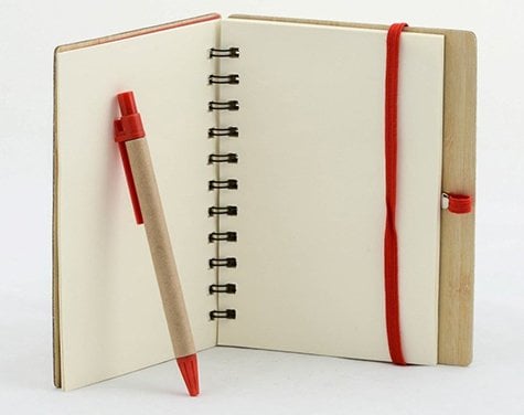 Tükenmez Kalemli Düz Telli Ahşap Defter