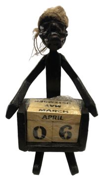 Primitif Aborjin Ahşap Takvim Stand (20 cm)